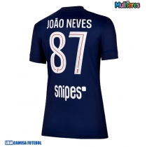 Camisa de Futebol Paris Saint-Germain Joao Neves #87 Equipamento Principal Mulheres 2025-26 Manga Curta
